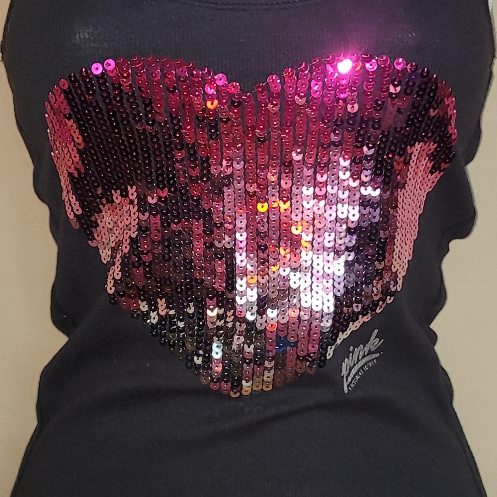Victoria's Secret Black Fitted Sequin Tank Top - Picture 3 of 5